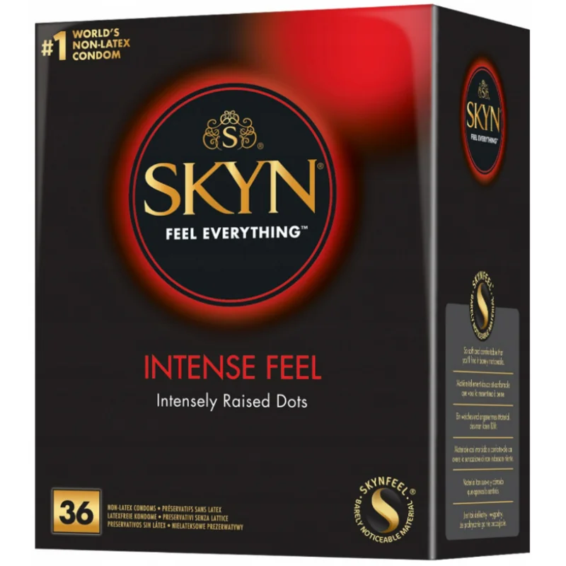 Intense Feel – bezlatexové kondómy s vrúbkami (36 ks)
