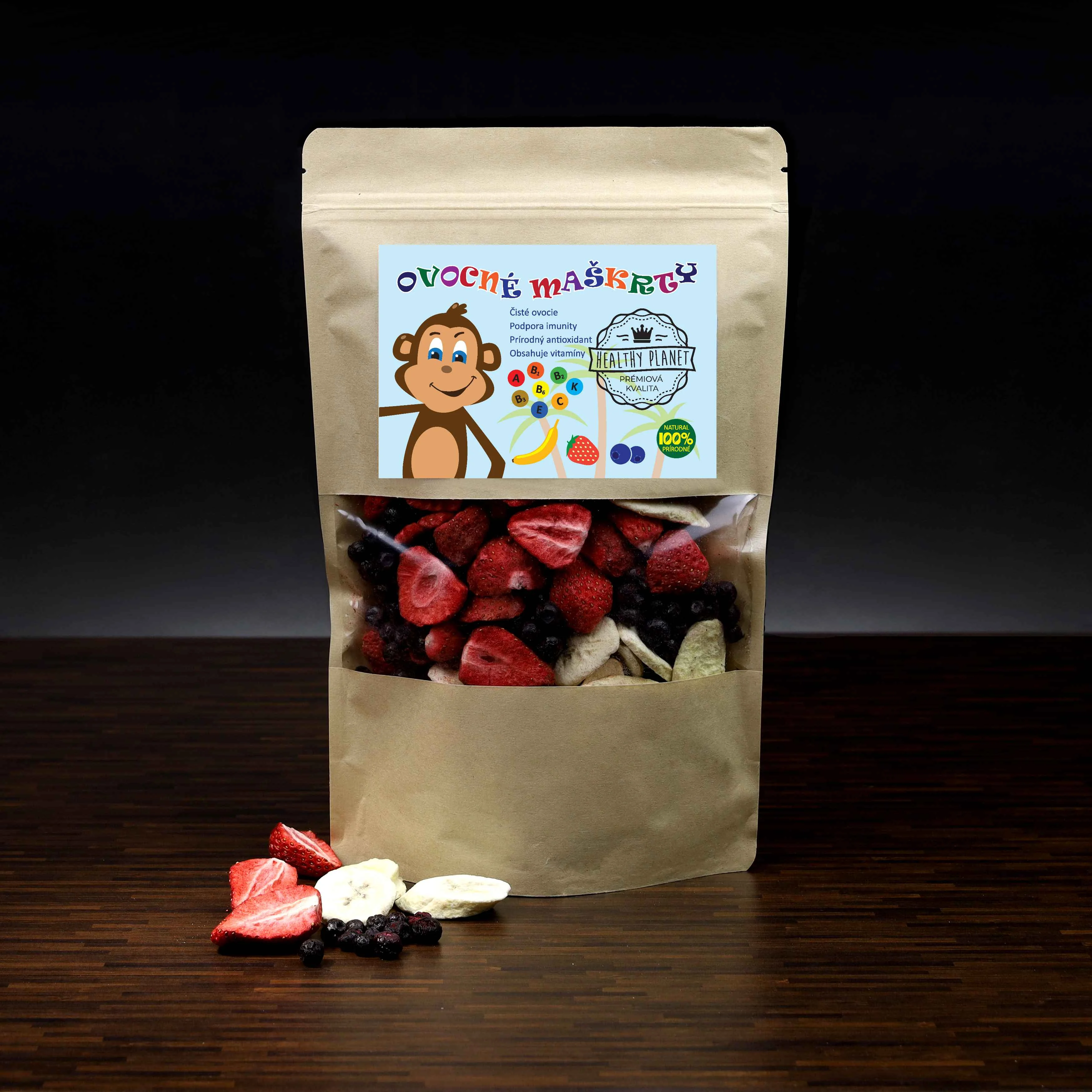 Healthy Planet Ovocné maškrty 1×100 g, sušené ovocie