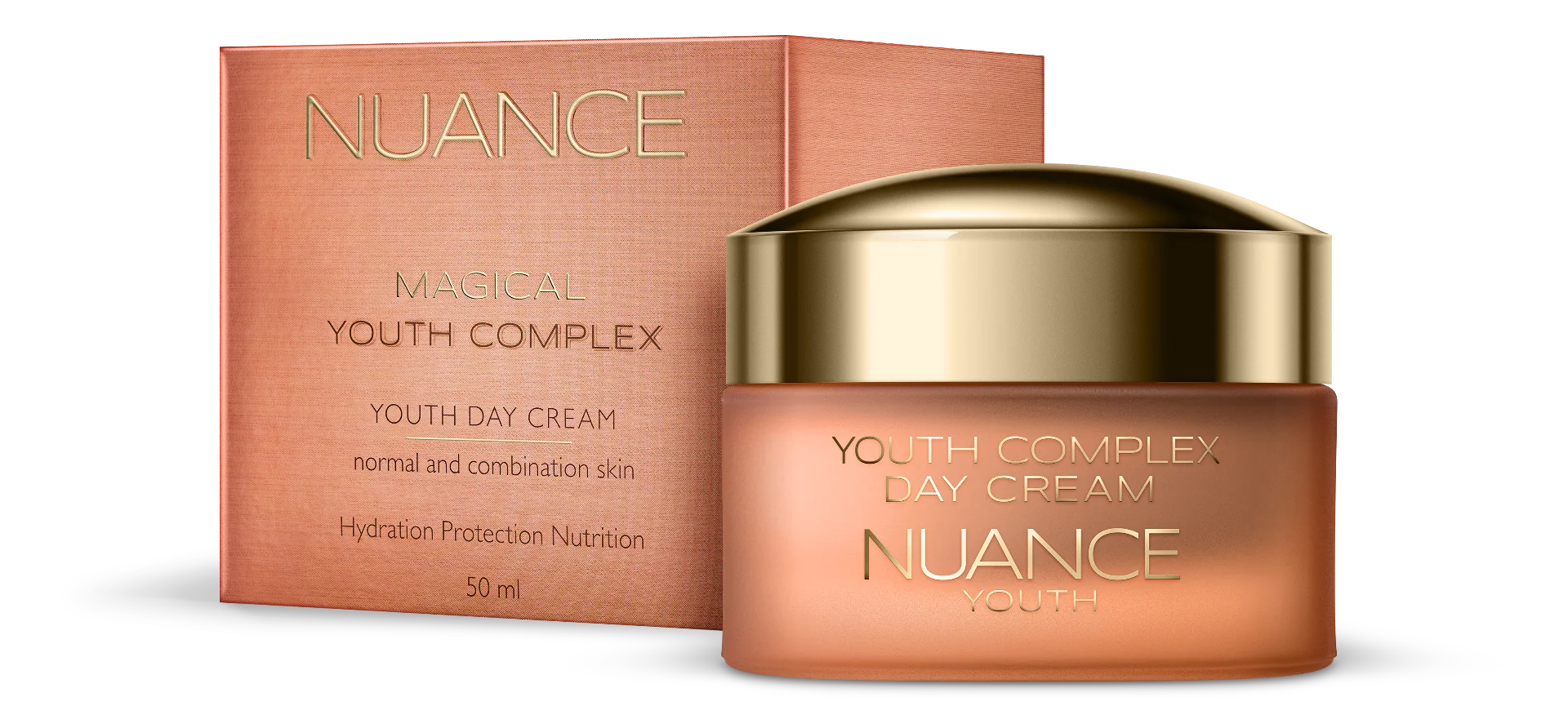 NUANCE YOUTH COMPLEX denný krém - normálna a zmiešaná pleť, 50ml 1×50 ml, denný krém pre normálnu a zmiešanú pleť