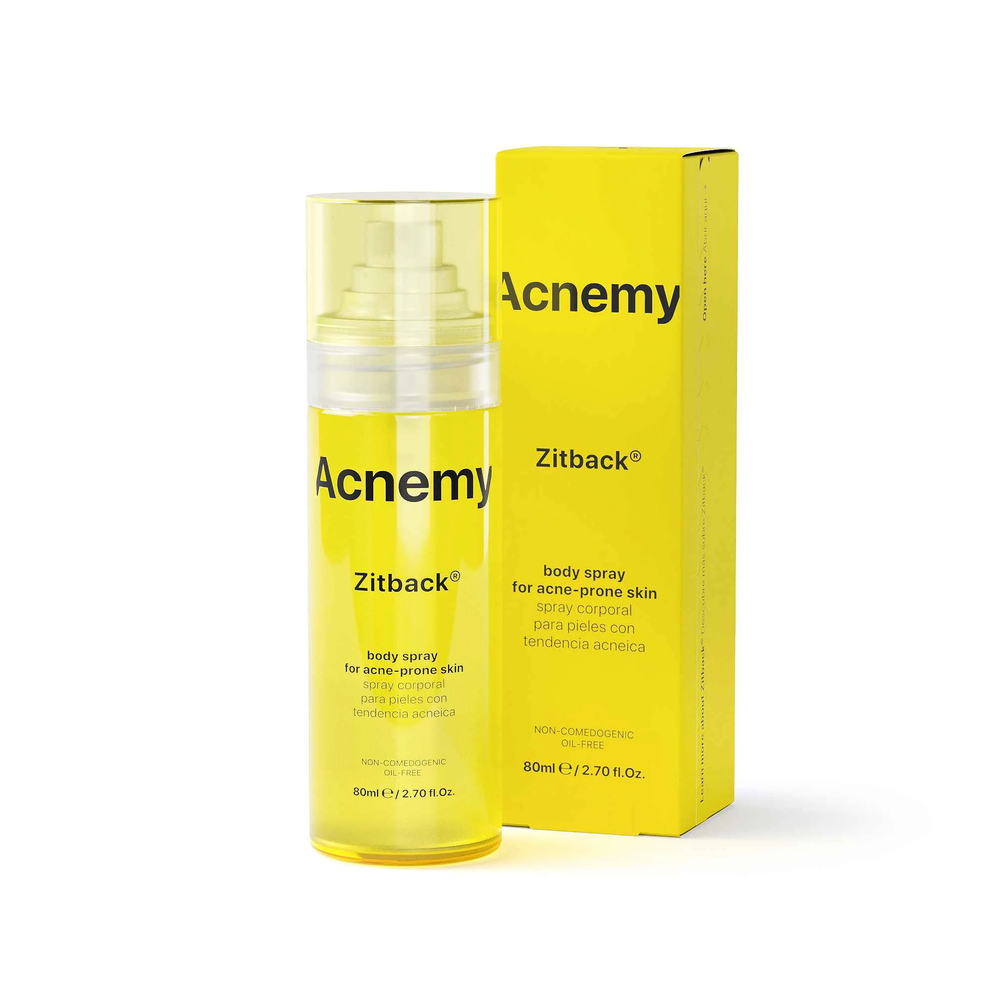 ACNEMY ZITBACK 80ML 1×80 ml, telový sprej pre pokožku náchylnú na akné