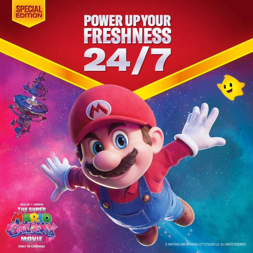 Old Spice darčeková sada Super Mario Galaxy Movie: tuhý dezodorant, dezodorant v spreji, sprchový gél Bearglove 1 set