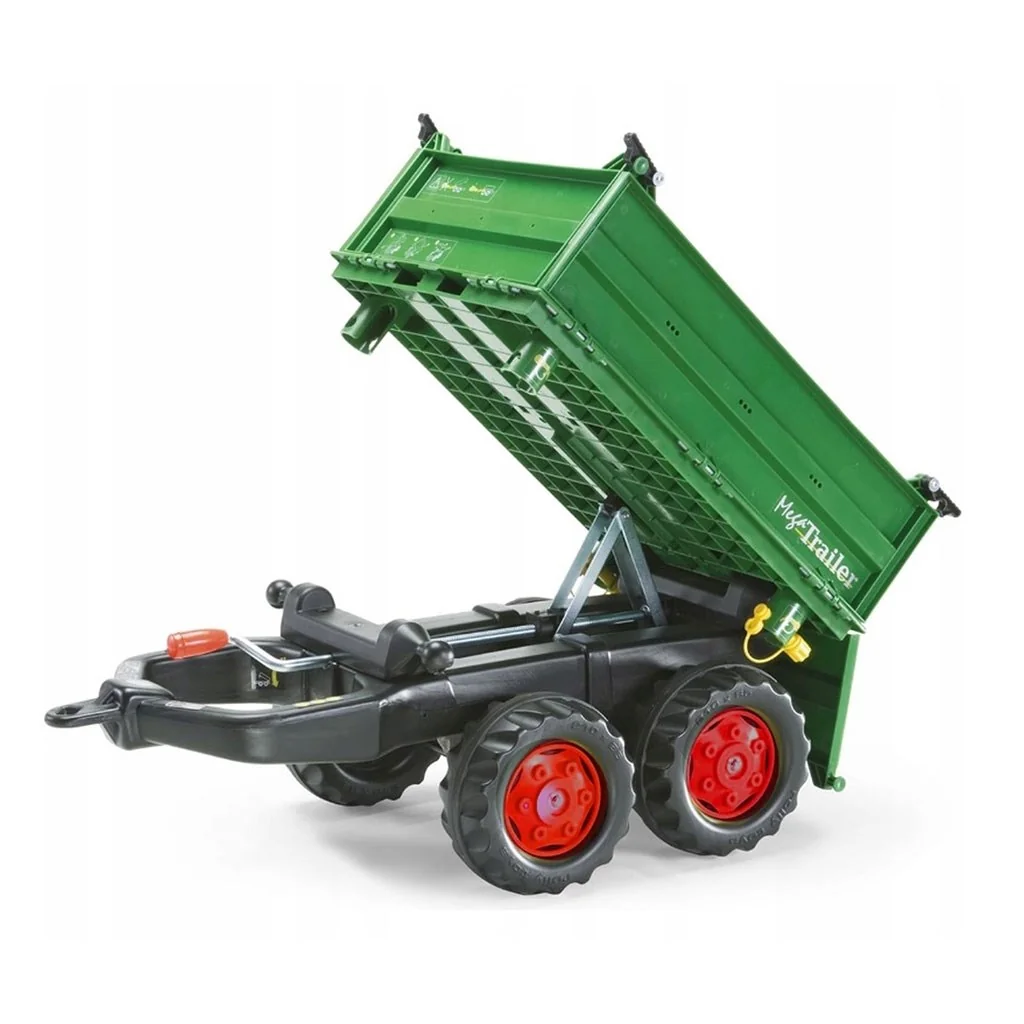 Sklápací 2osý traktorový príves Rolly Toys Mega Trailer zelený ,