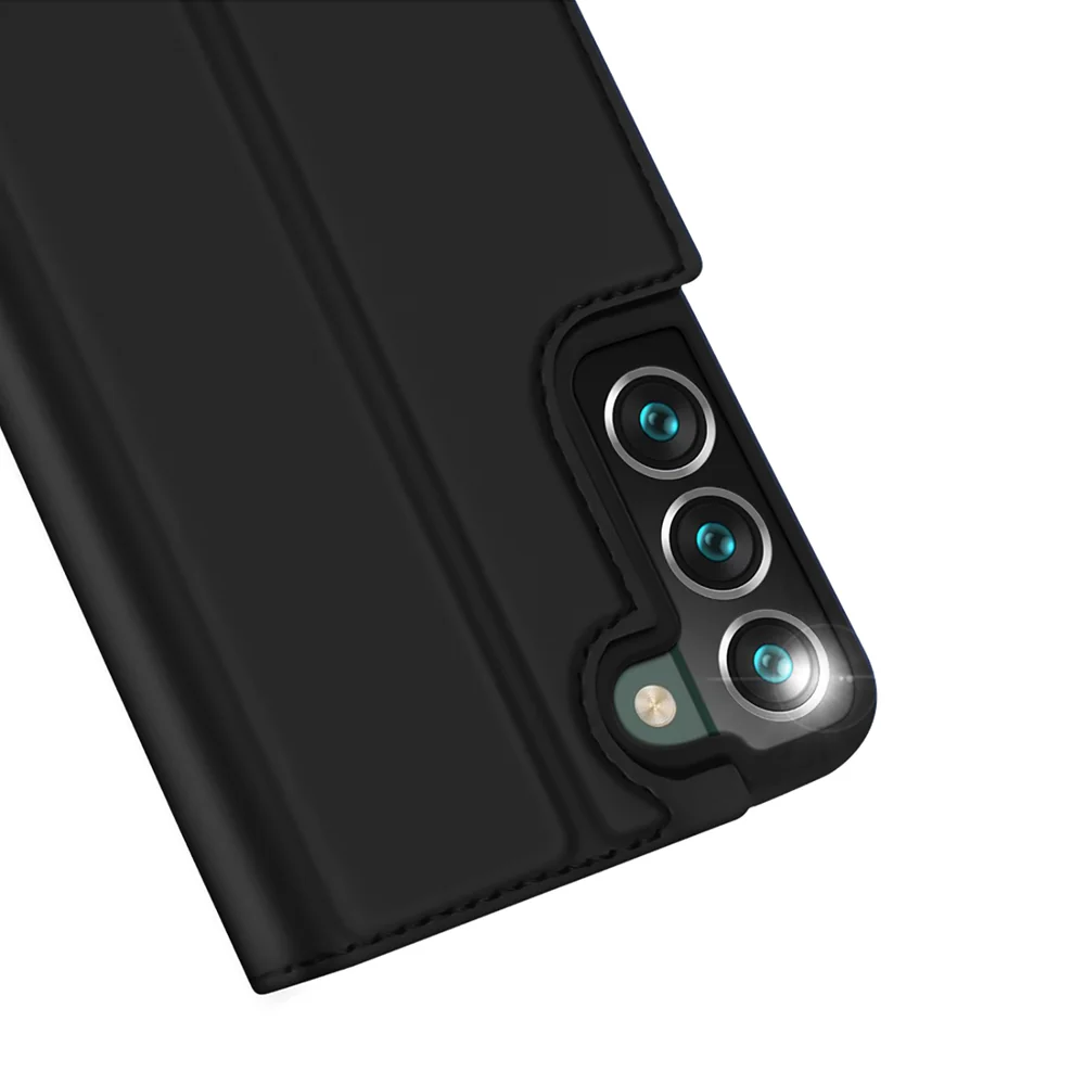 DUX DUCIS Skin Pro knižkové kožené puzdro na Samsung Galaxy S22 Plus,čierne čierne