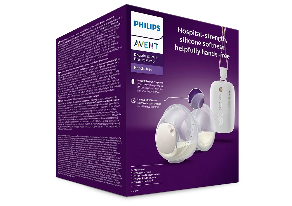 Philips AVENT Odsávačka materského mlieka elektrická Hands-Free DUO Premium Plus SCF532/11+Darček 1 set