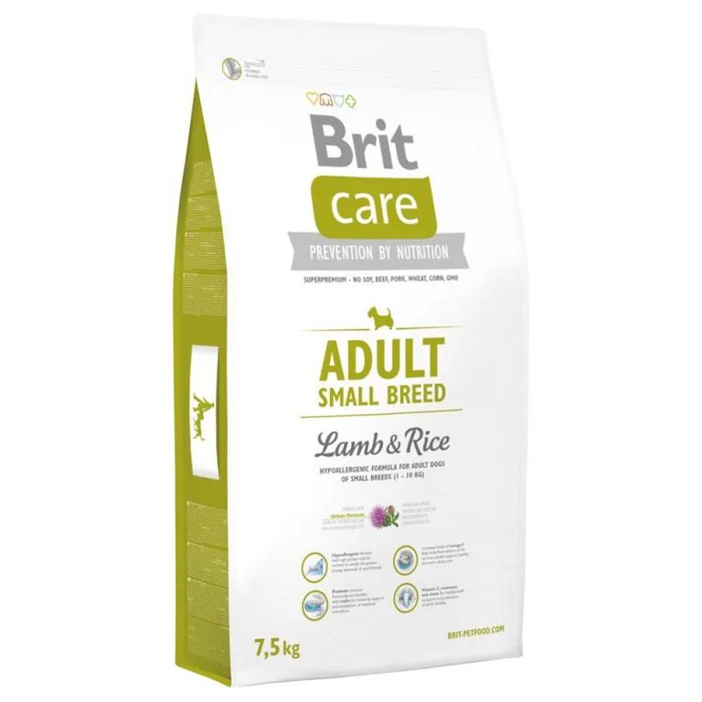 BRIT CARE DOG ADU S BREED LAM&RICE 7,5KG A.U.V "Poškodený obal" 1×7,5 kg, psie granule s poškodeným obalom