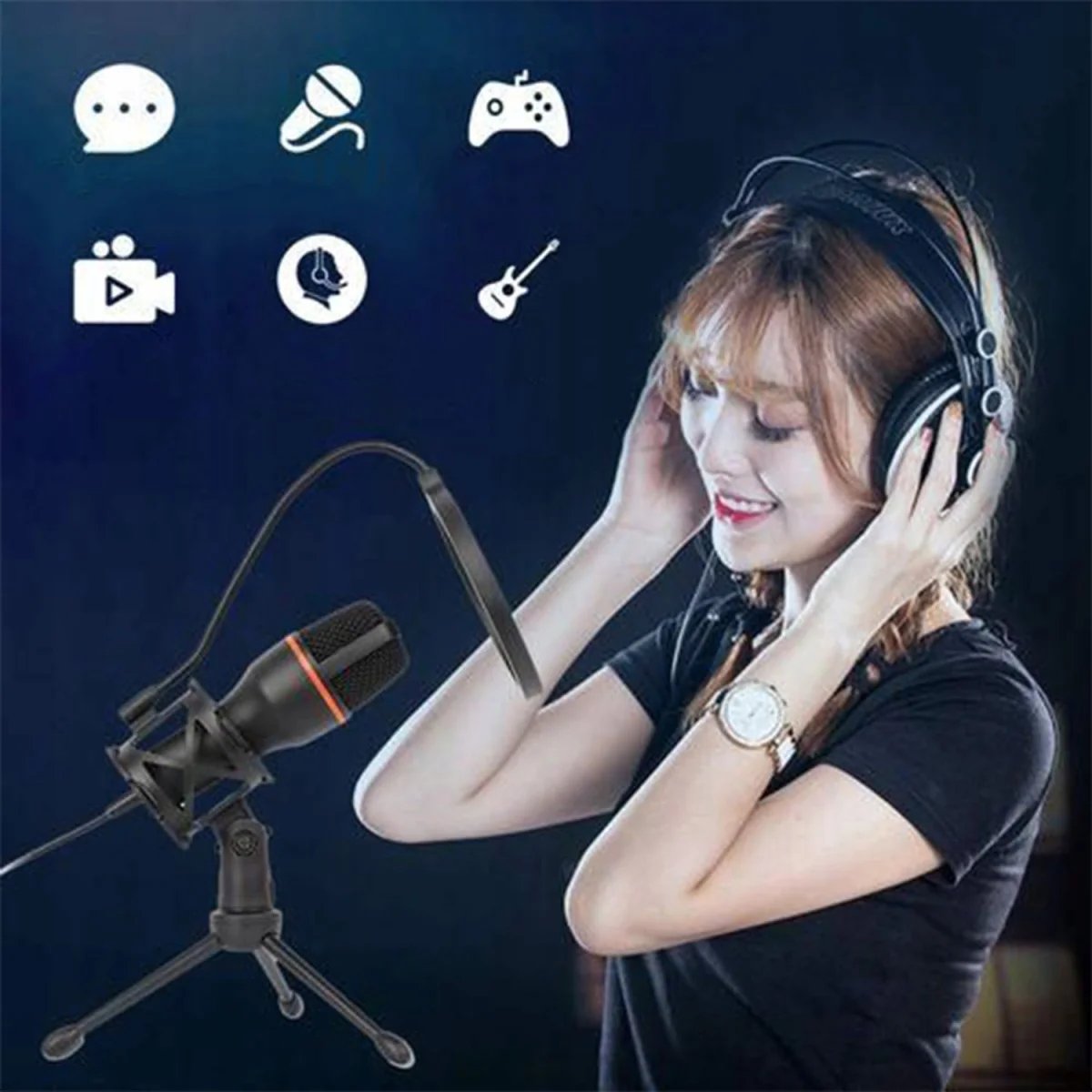 Eveon BM-3000 USB štúdiový mikrofón, čierny