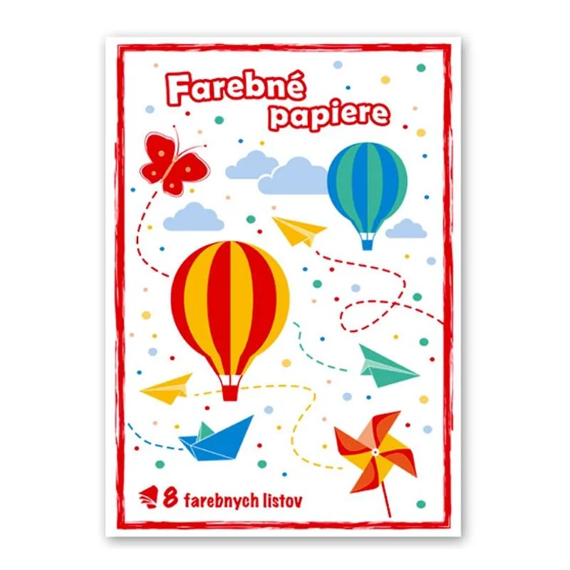 Papier farebný obyčajný 8 listov , 33G12po12