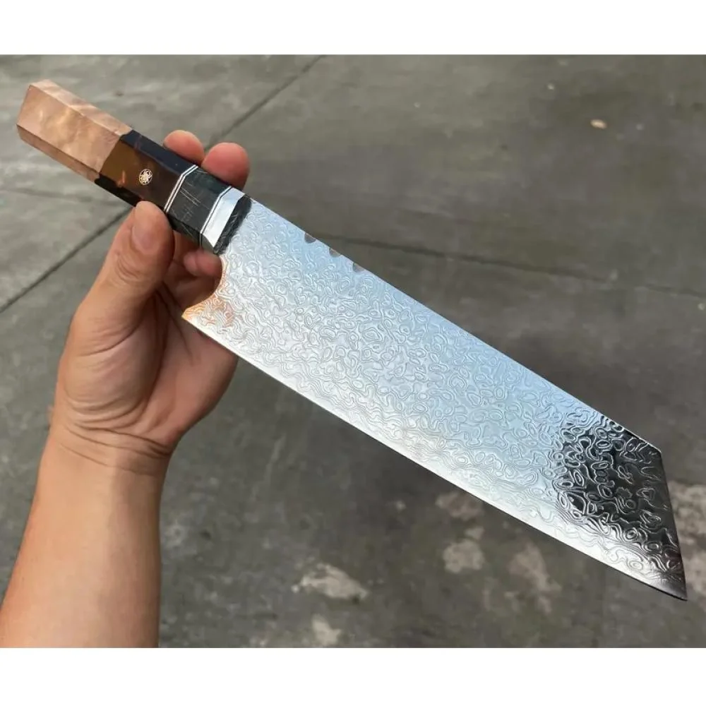 Damaškový kuchynský nôž Zinan hnedý 1ks, 31cm, 202g