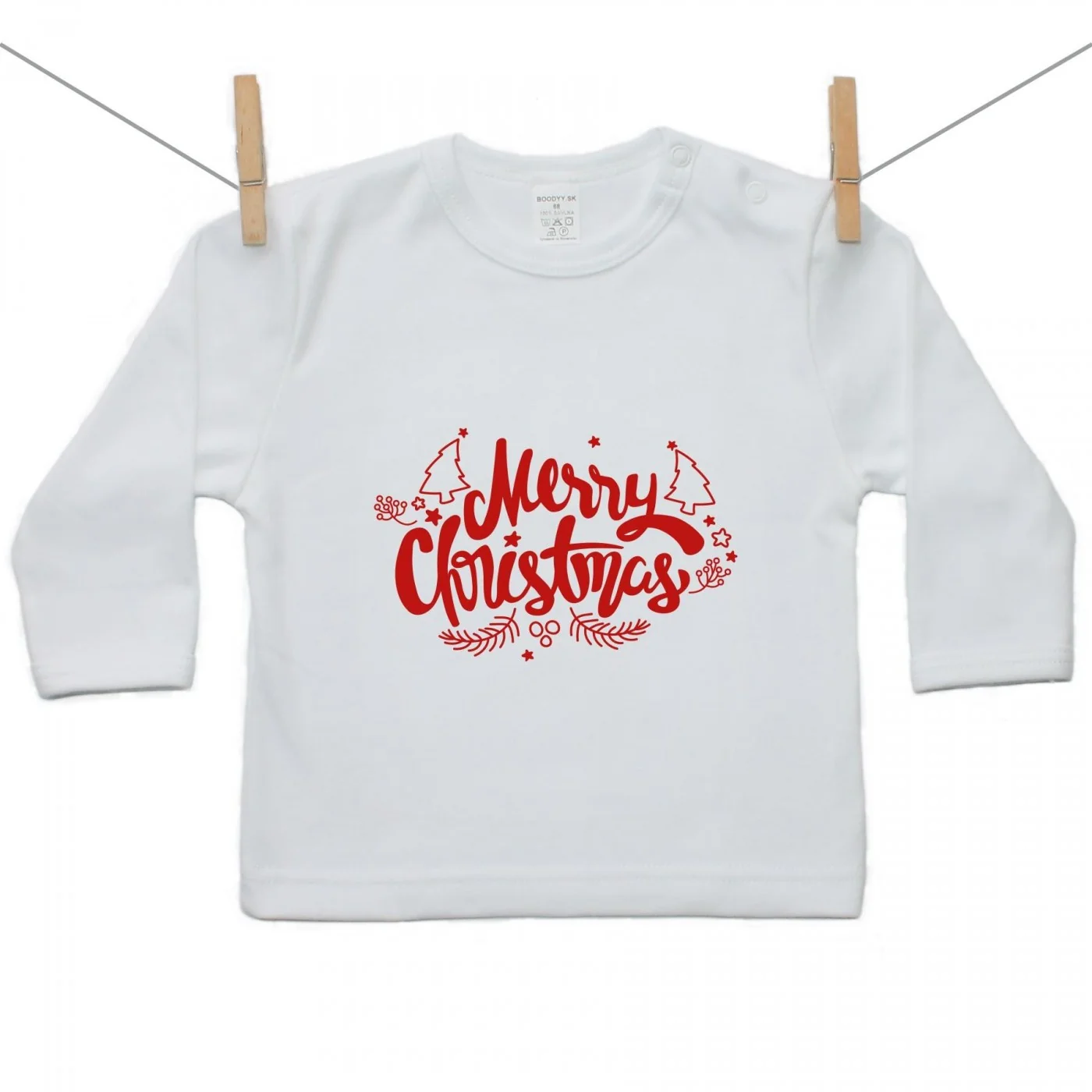 Boodyy Tričko s dlhým rukávom Merry Christmas Veľkosť: 74