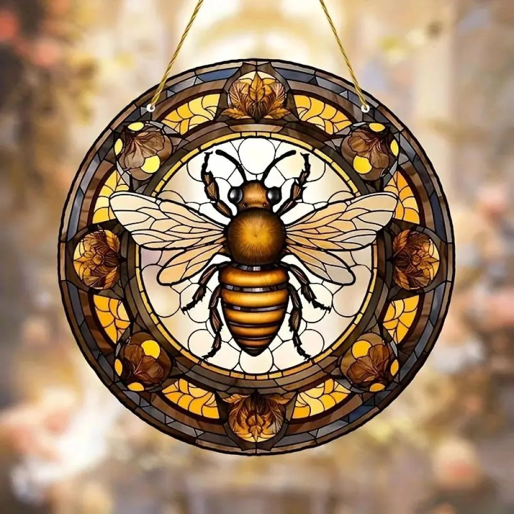 Vitrážový lapač slnka - Bee/Typ3/XL XL-30cm x 30cm