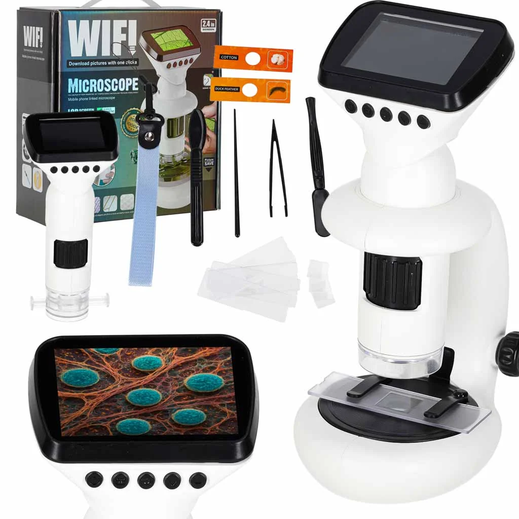 Digitálny mikroskop 3v1 Wi-Fi s LCD displejom 200×–1000×