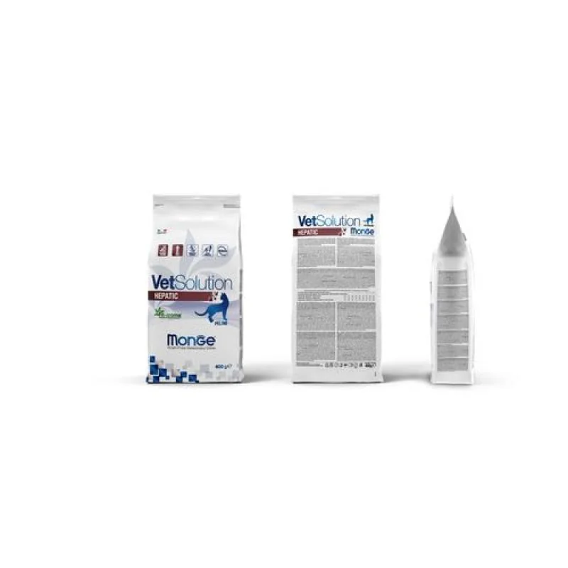 MONGE VetSolution Cat Hepatic 400g diétne suché krmivo pre mačky na podporu funkcie pečene v prípade chronického zlyhania pečene