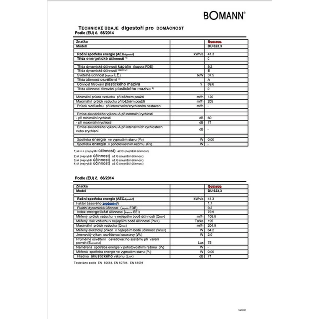 Bomann DU 623.3 nerezový odsávač pár 60 cm