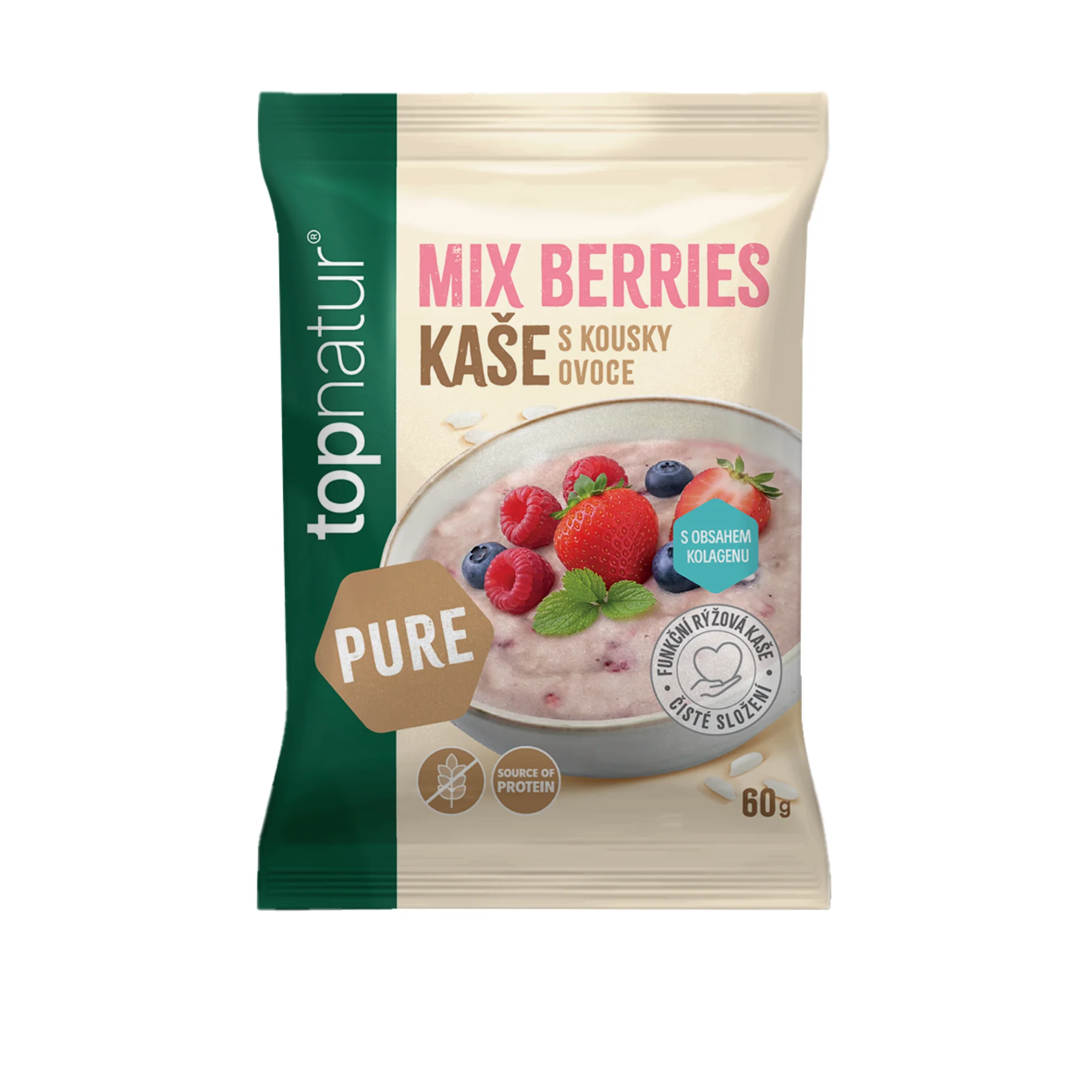 TOPNATUR Pure kaša Mix Berries s kolagénom 60 g