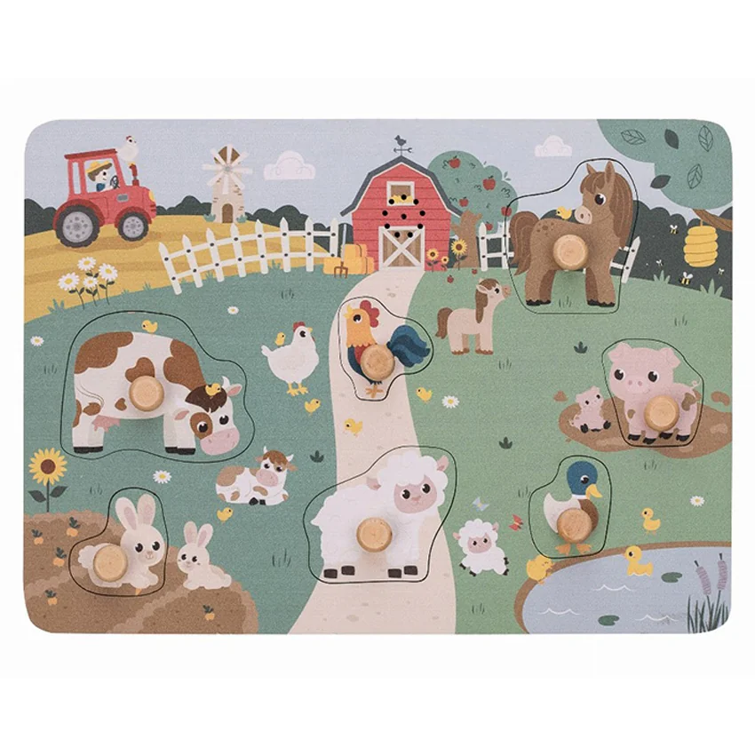 Drevené puzzle so zvukom FreeON - farma