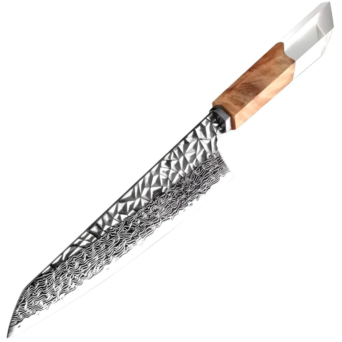 Damaškový kuchynský nôž Nariko-Hnedá 1ks nôž, Chef-35cm