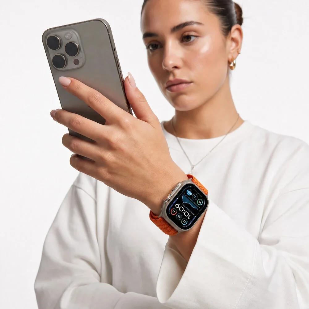Tech-Protect Nylon Sport remienok na Apple Watch (44 / 45 / 46 / 49mm), orange