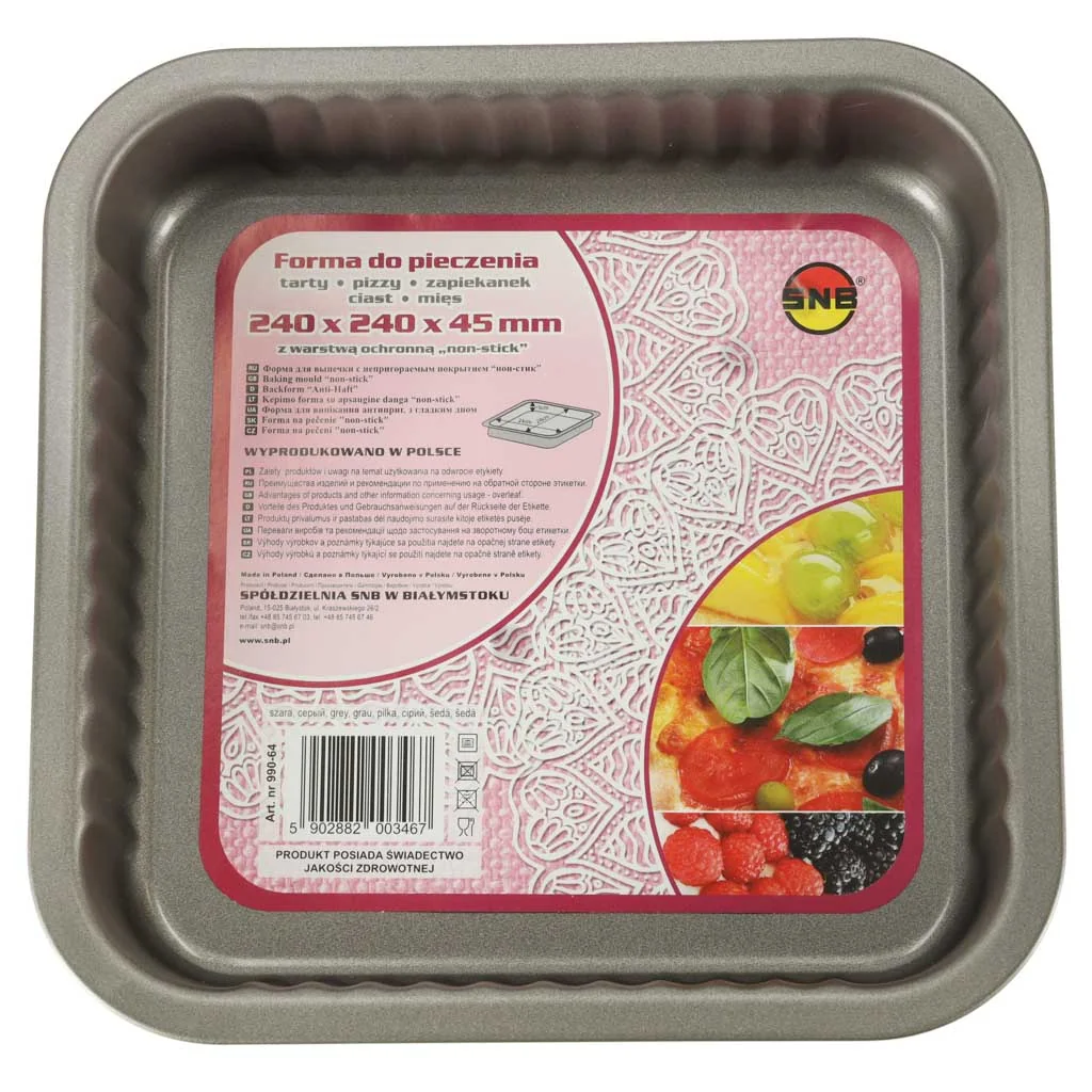 Forma na pečenie a tortu 24×24 cm – nepriľnavý sivý plech do rúry