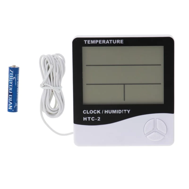 Digitálna meteostanica HTC-2 – teplomer, vlhkomer a hodiny s budíkom