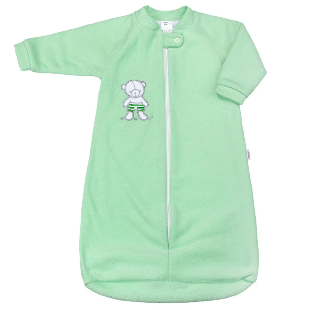 Dojčenský froté spací vak New Baby medvedík mätový 80 (9-12m),