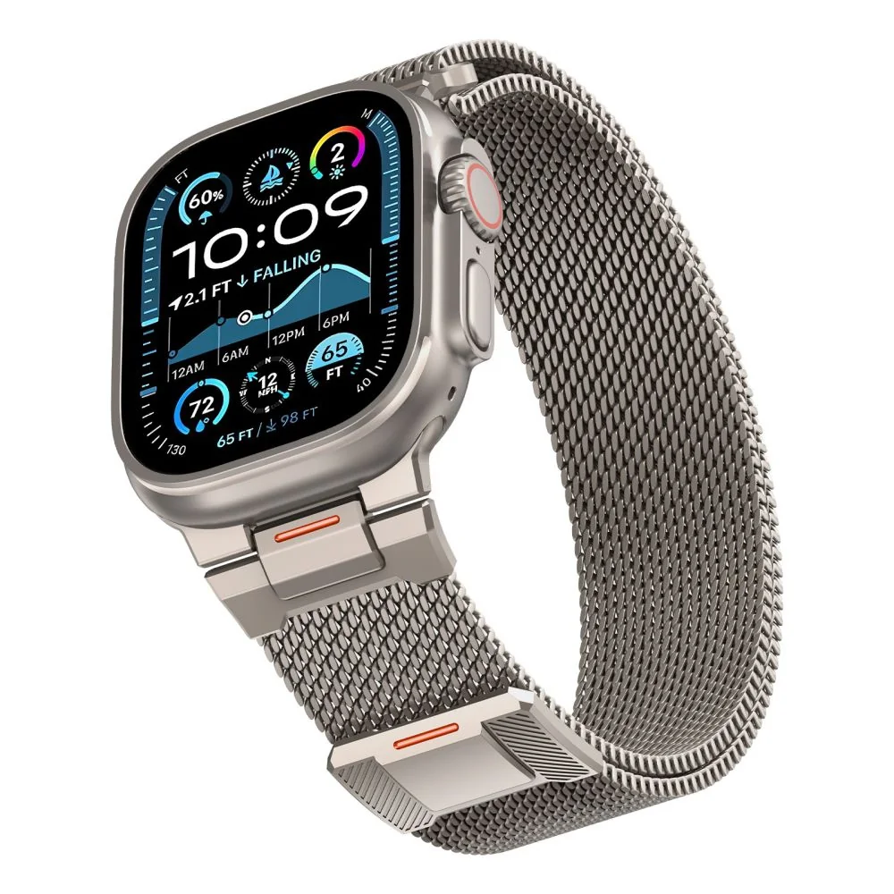 Tech-Protect Milano Vanguard remienok na Apple Watch 44/45/46/49mm, titanium tanium