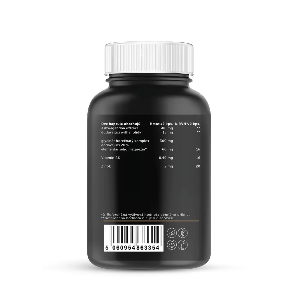 Silwer Ashwagandha Magnézium Glycinát + B6 60 tabliet. Proti únave a stresu, psychická pohoda.