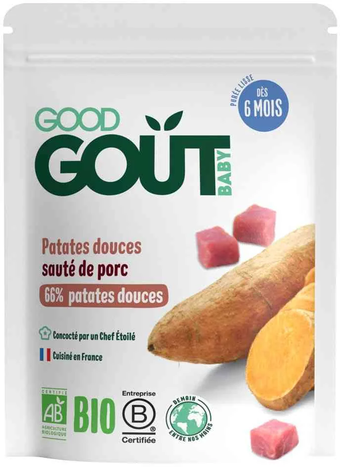 Good Gout Sladké zemiaky s bravčovým mäsom 1×190 g, príkrm sladké zemiaky a bravčové mäso