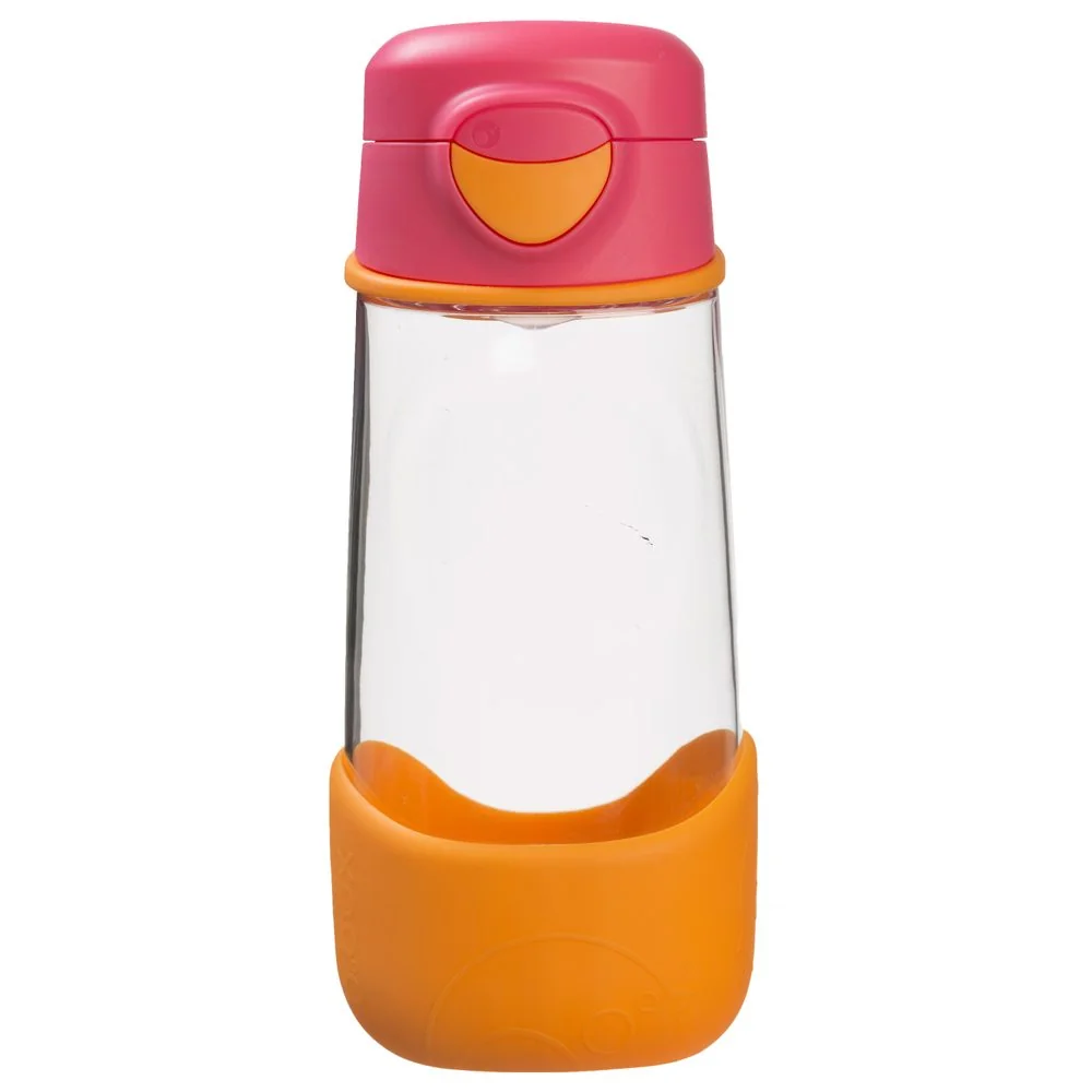 Športová fľaša na pitie 450 ml ružová/oranžová