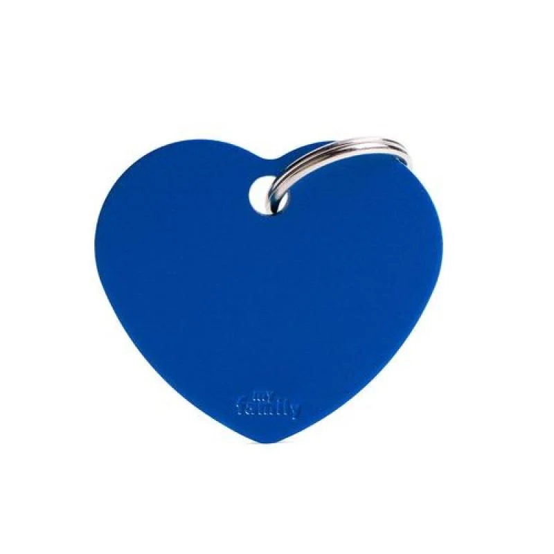 MF BIG HEART ALUMINUM BLUE 3,1x3,76 cm gravírovateľný prívesok