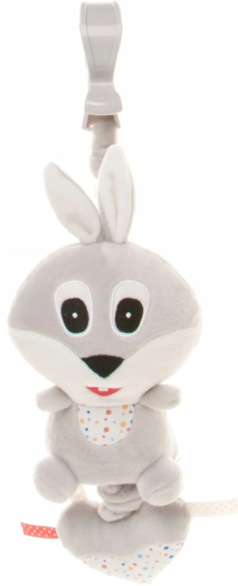 Závesná plyšová hračka s melódiou, Rabbit, sivá