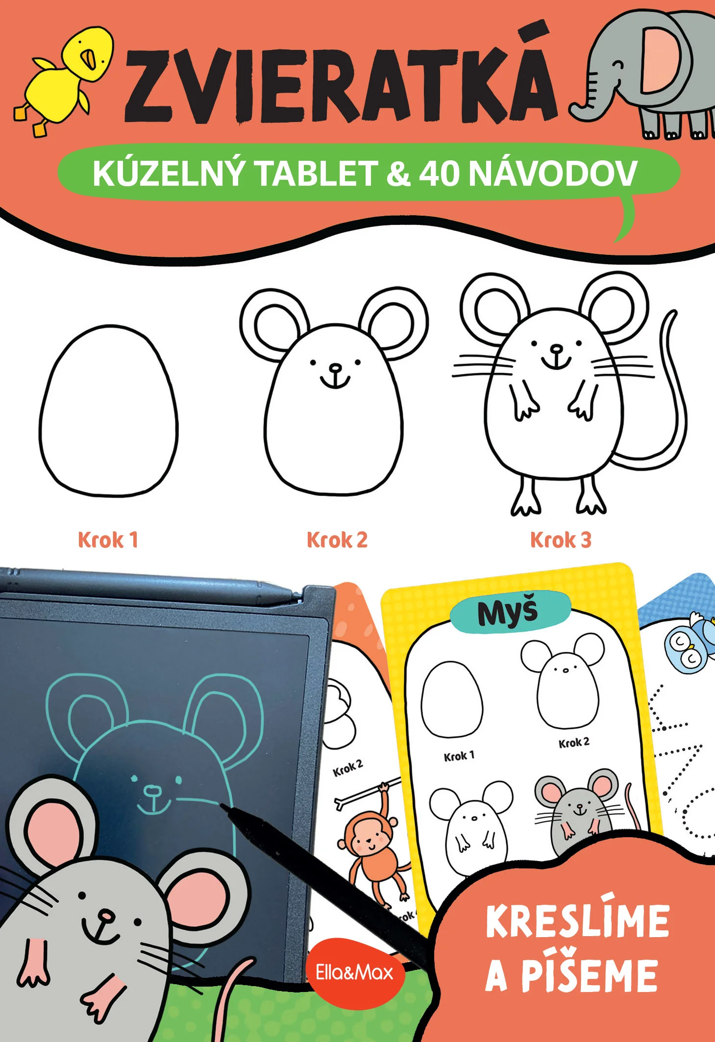 ELLA&MAX Kúzelný tablet & 40 návodov – ZVIERATKÁ