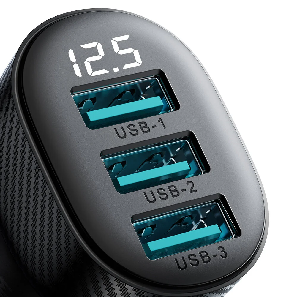Joyroom JR-CCD03 autonabíjačka 3x USB 17W, čierna