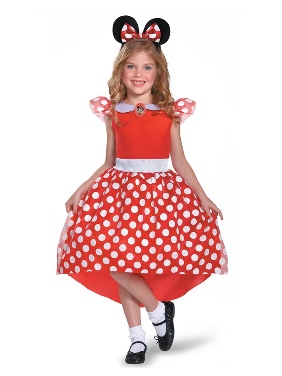 Detský kostým Minnie Mouse červený 7-8 rokov