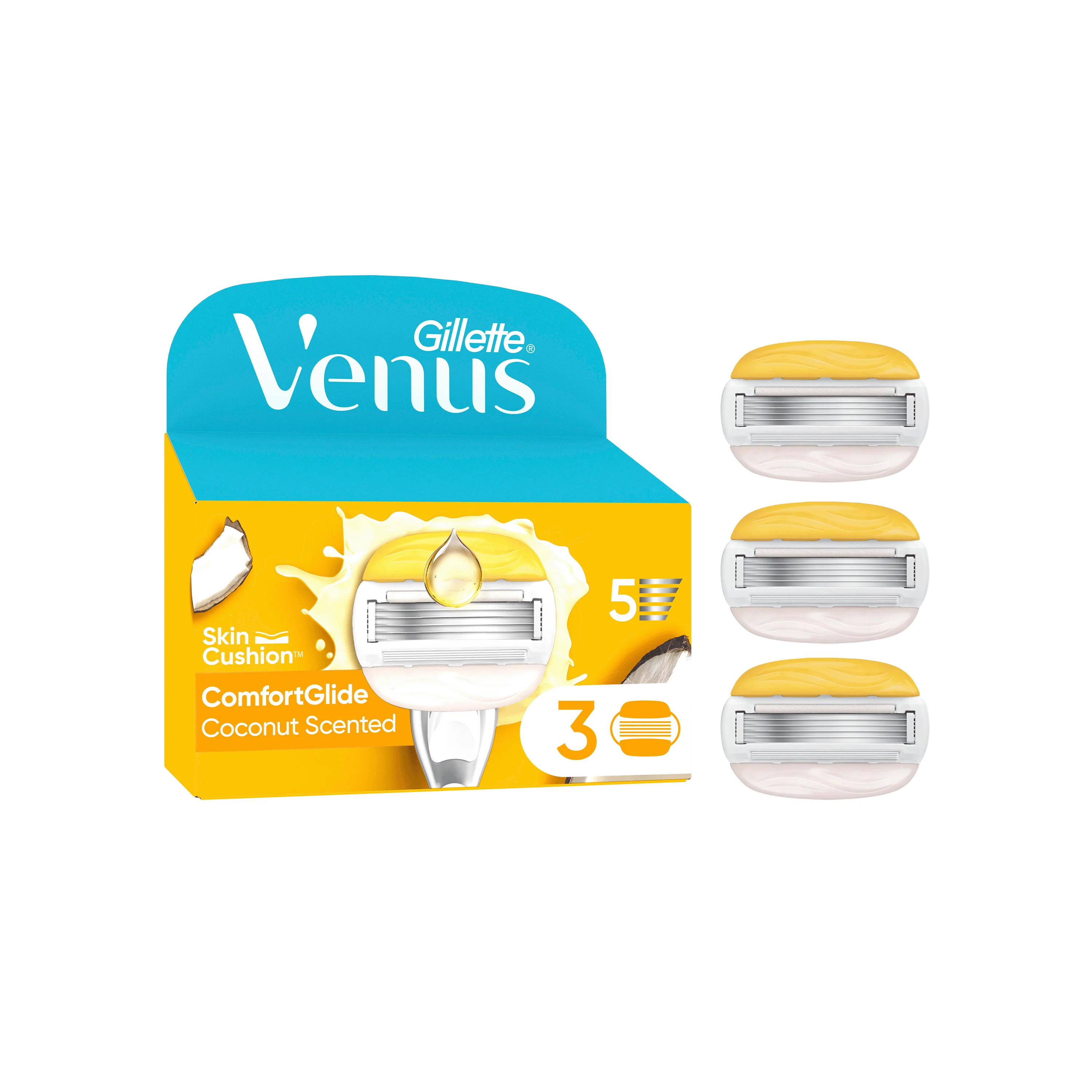 Gillette Venus Comfortglide Coconut náhradné holiace hlavice 3 ks