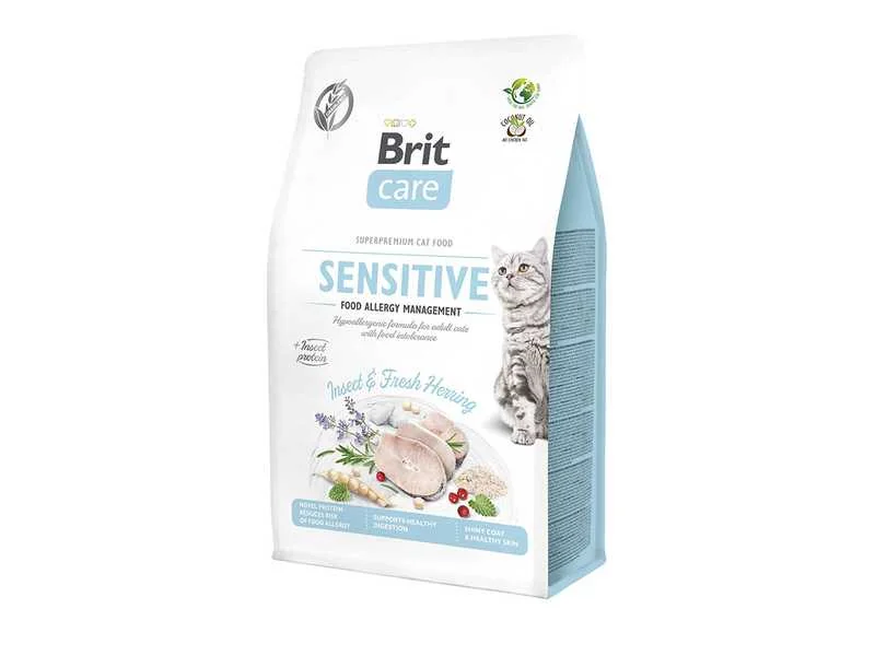 Brit Care Cat Grain-Free Insect Food Allergy Management 1×7 kg, granule pre mačky