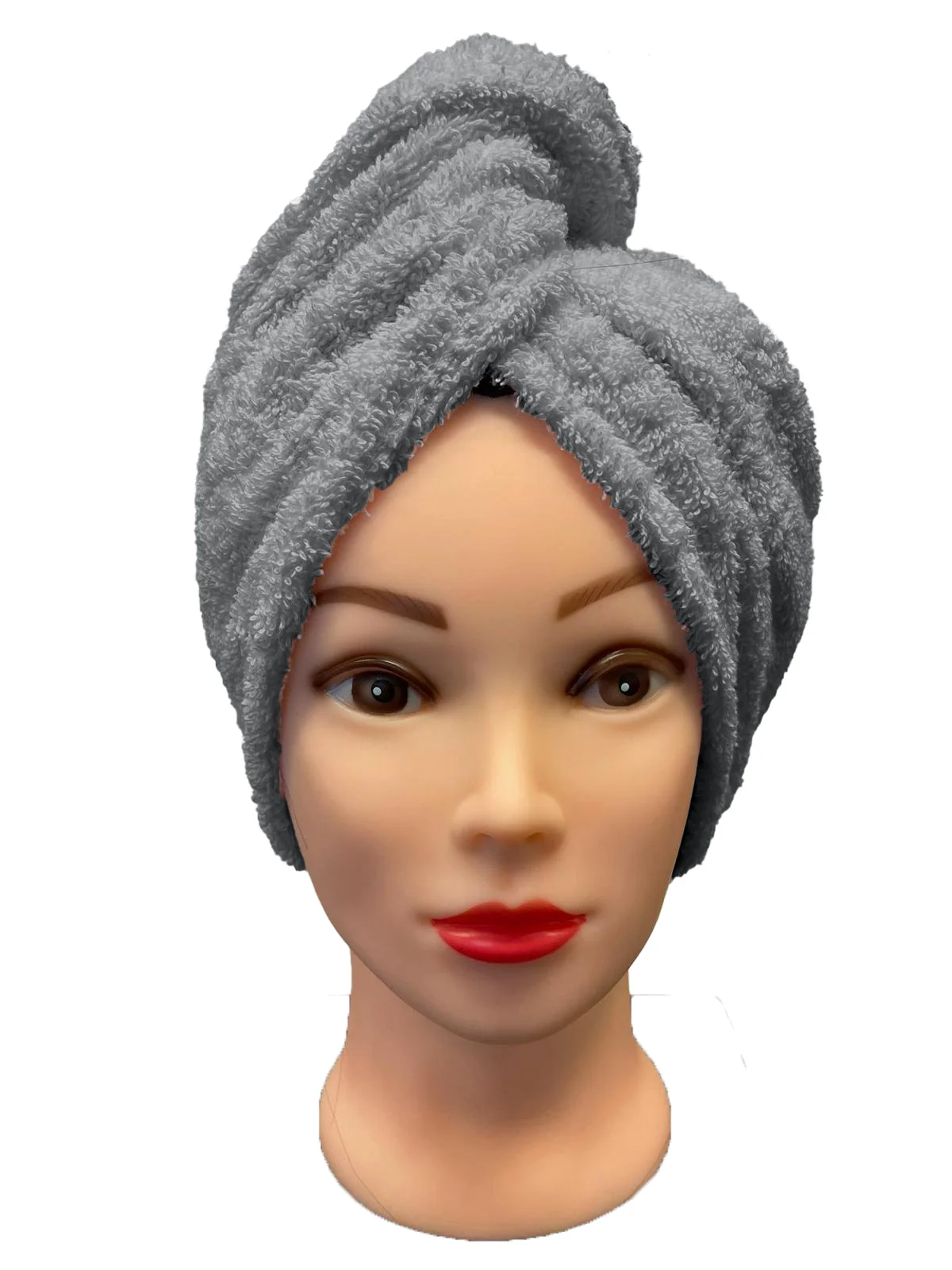 Rýchloschnúci froté turban na vlasy, tmavo šedý