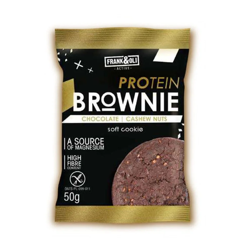 FRANK&OLI BROWNIE COOKIE - proteínová sušienka s čokoládou a kešu orechami 1×50 g, sušienka