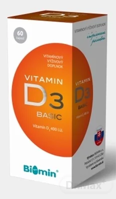 Biomin VITAMIN D3 BASIC 400 I.U. 1×60 ks, výživový doplnok