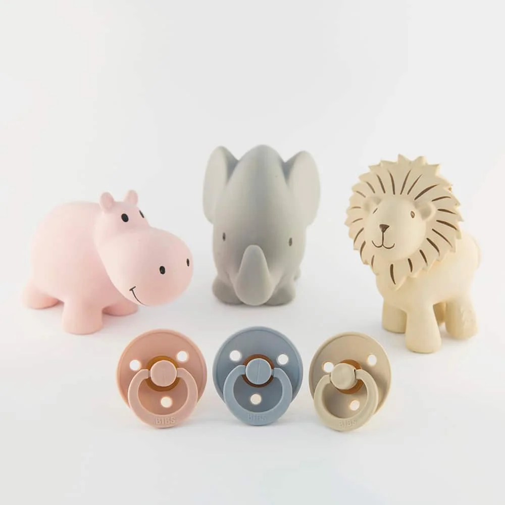BIBS Colour cumlíky z prírodného kaučuku 2ks veľkosť 3 - Ivory / Blush