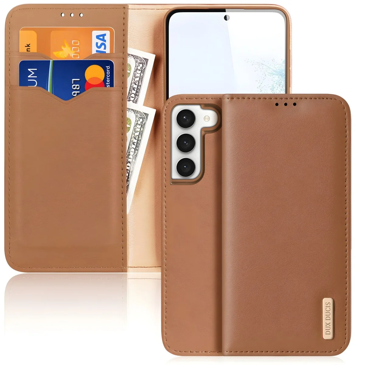 Dux Ducis Hivo kožené puzdro pre Samsung Galaxy S23 Plus - Hnedá