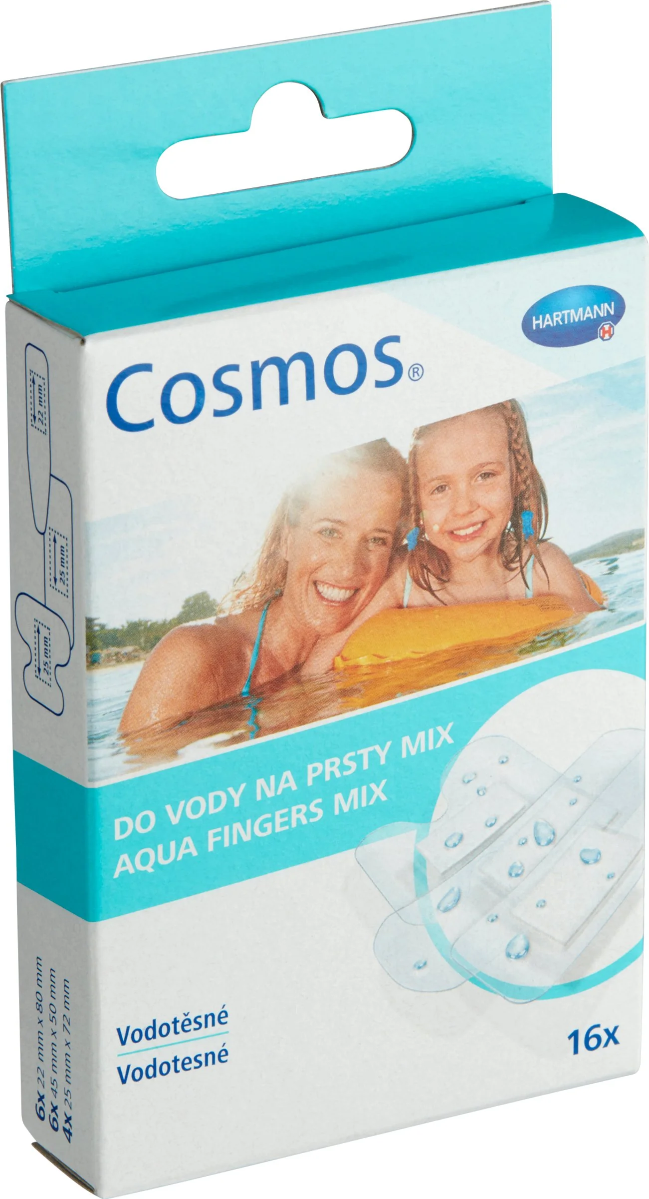 Cosmos do vody na prsty mix 1×16 ks, vodeodolné náplasti
