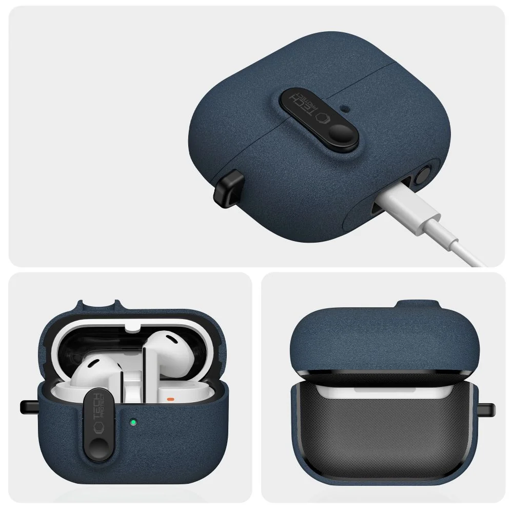 Tech-Protect Slim Hook puzdro na Samsung Galaxy Buds 3 / 3 FE / 3 Pro, modré modré
