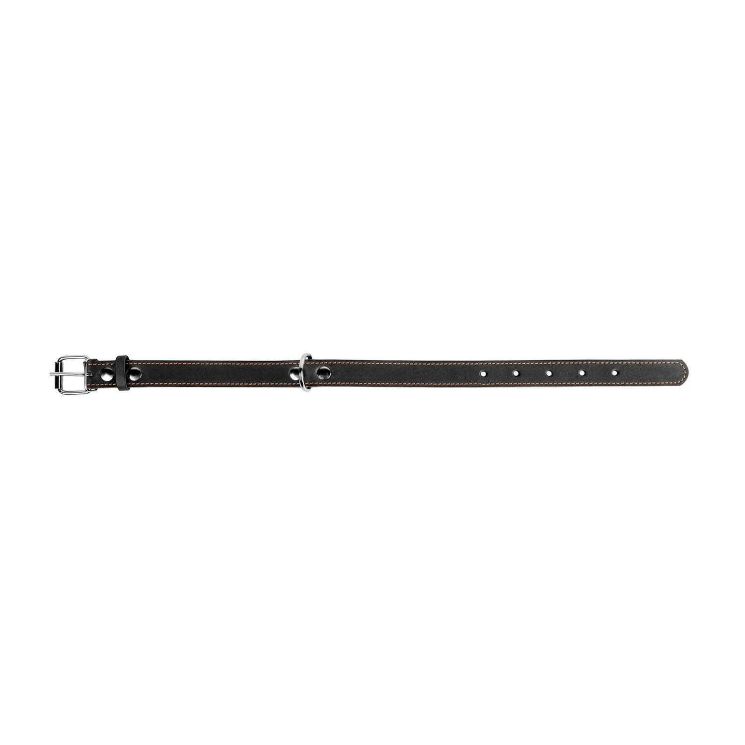 Kožený obojok čierny, Obvod krku: dĺžka: 24-32cm, širka: 12 mm