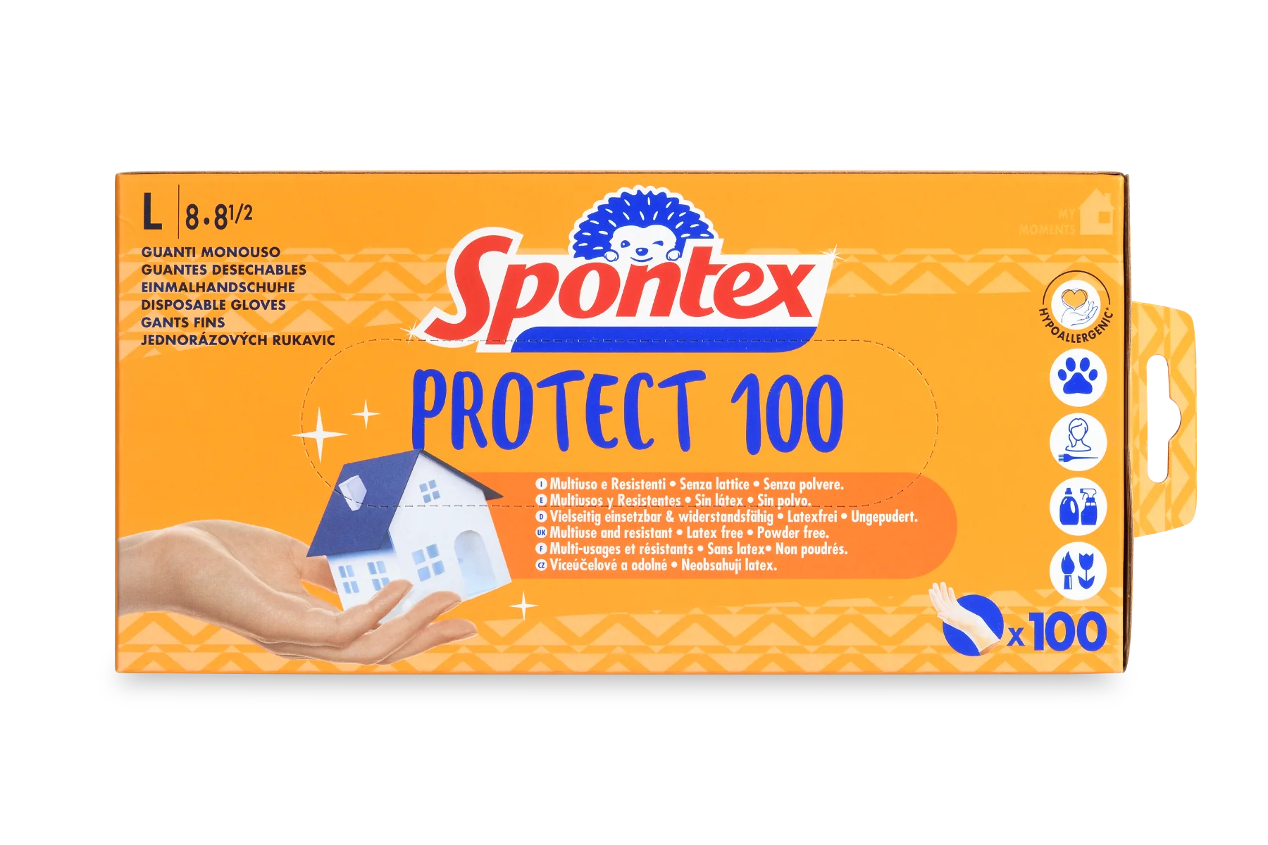 Spontex Rukavice Protect 100 L 1×100 ks, jednorázové rukavice