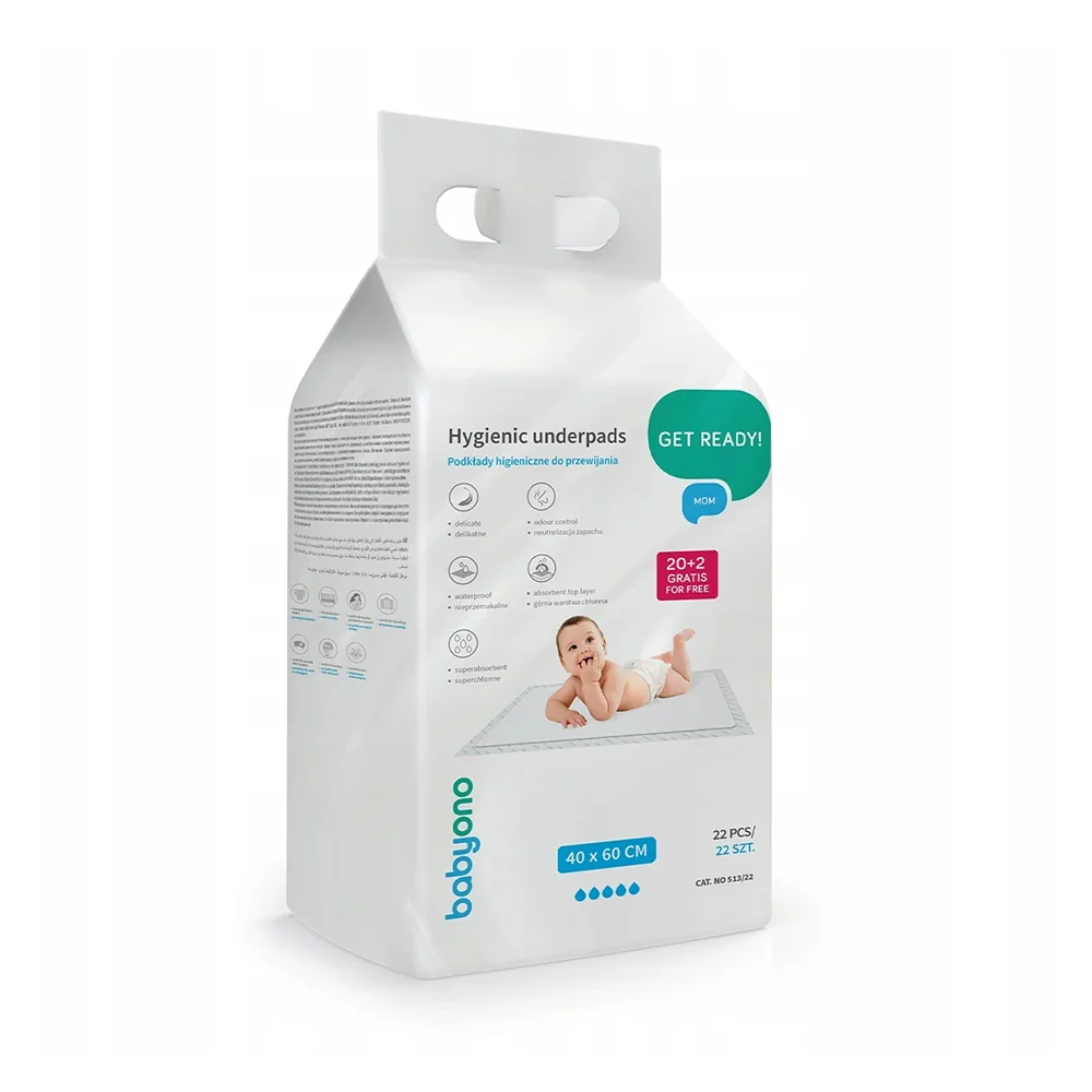 BABYONO Podložky prebaľovacie pod dieťa 40 x 60 cm, 20ks + 2ks zadarmo 24 ks