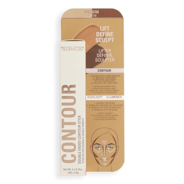 Revolution, Fast Base Contour Stick Medium, kontúrovacia tyčinka 1×8,6 g, kontúrovacia paletka