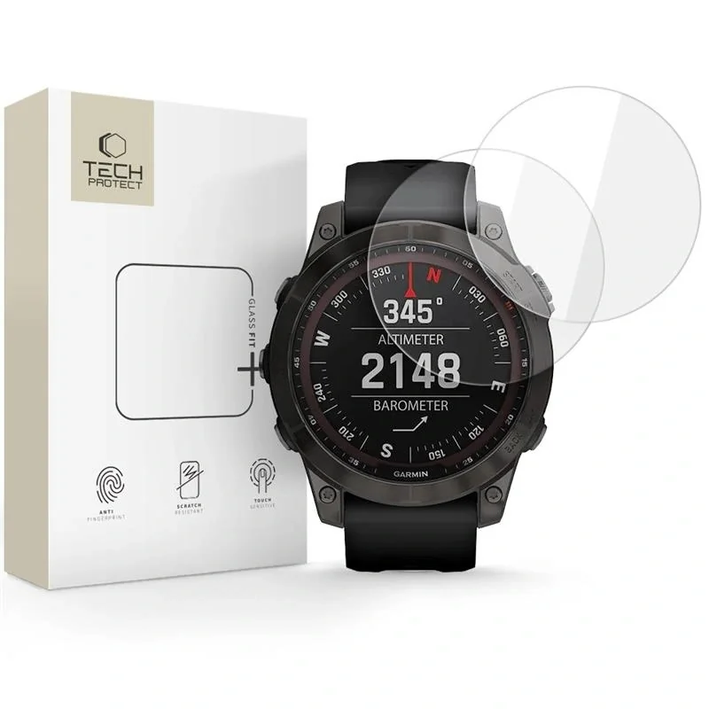Tech-Protect Glass Fit 2x ochranné sklo na Garmin Fenix 7X / 7X Pro