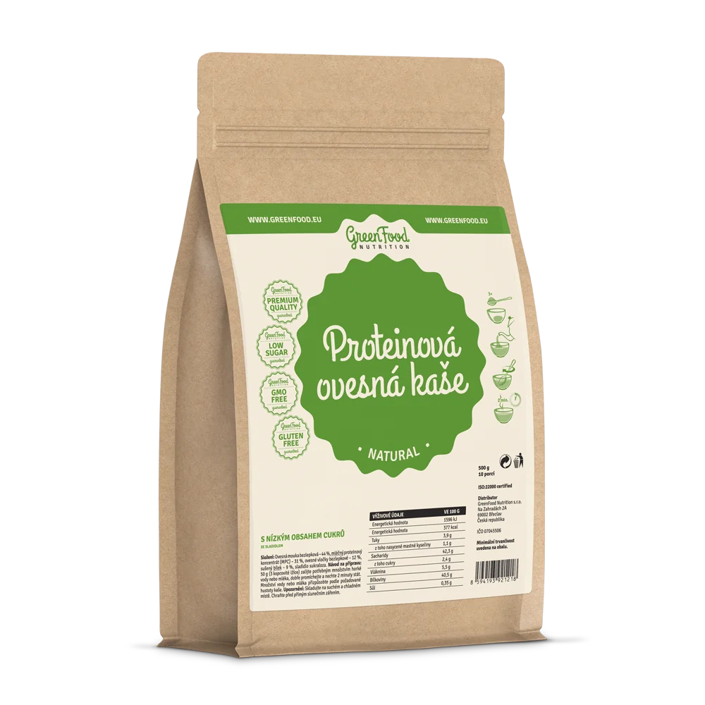 GreenFood Nutrition ovesná kaša natural 1×500 g, ovesná kaša