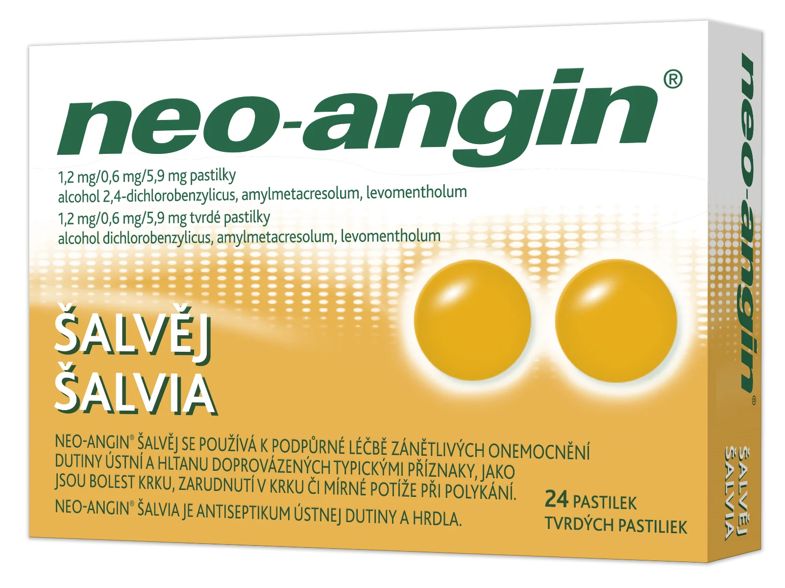 Neo-angin šalvia tvrdé pastilky 1×24 ks, liek