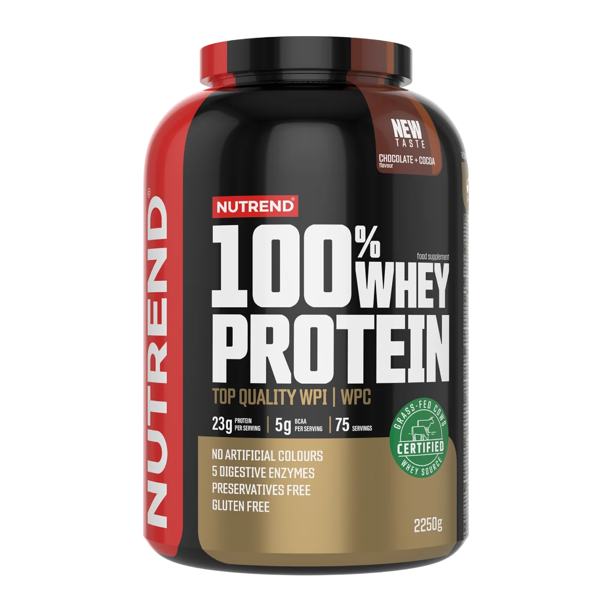 NUTREND 100% WHEY PROTEIN 1×2250 g, čokoládový proteín